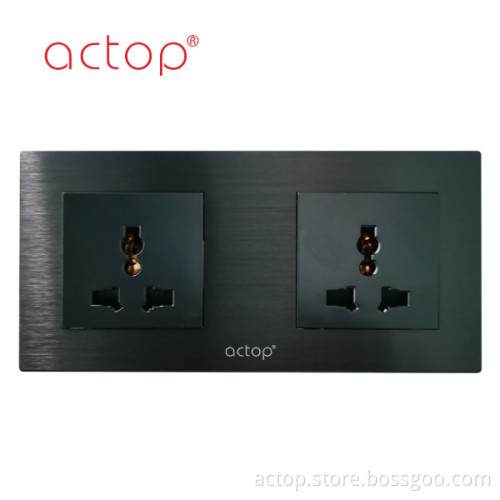 aluminum black switch socket